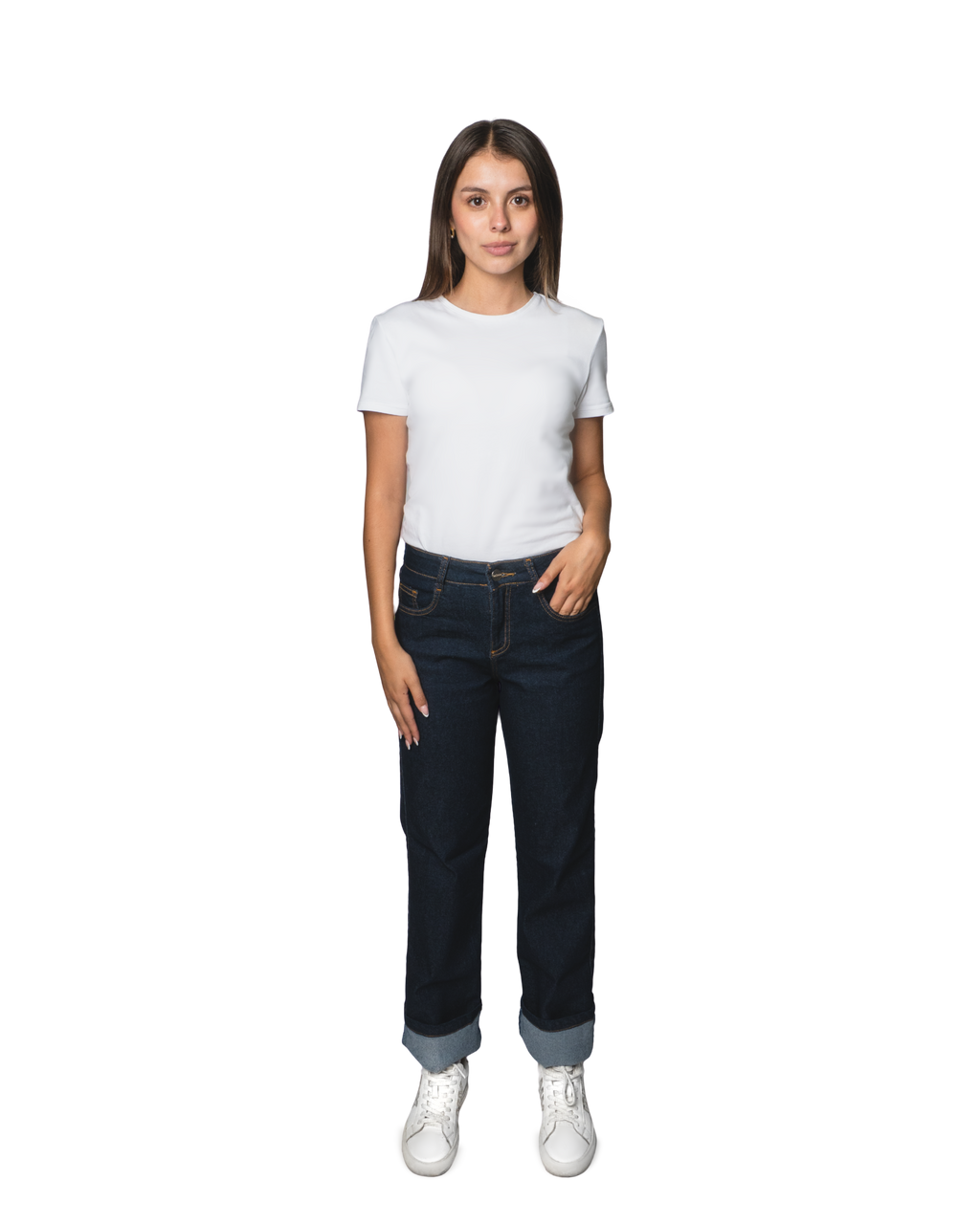 Jeans Mujer Recto Medio Corte Tradicional