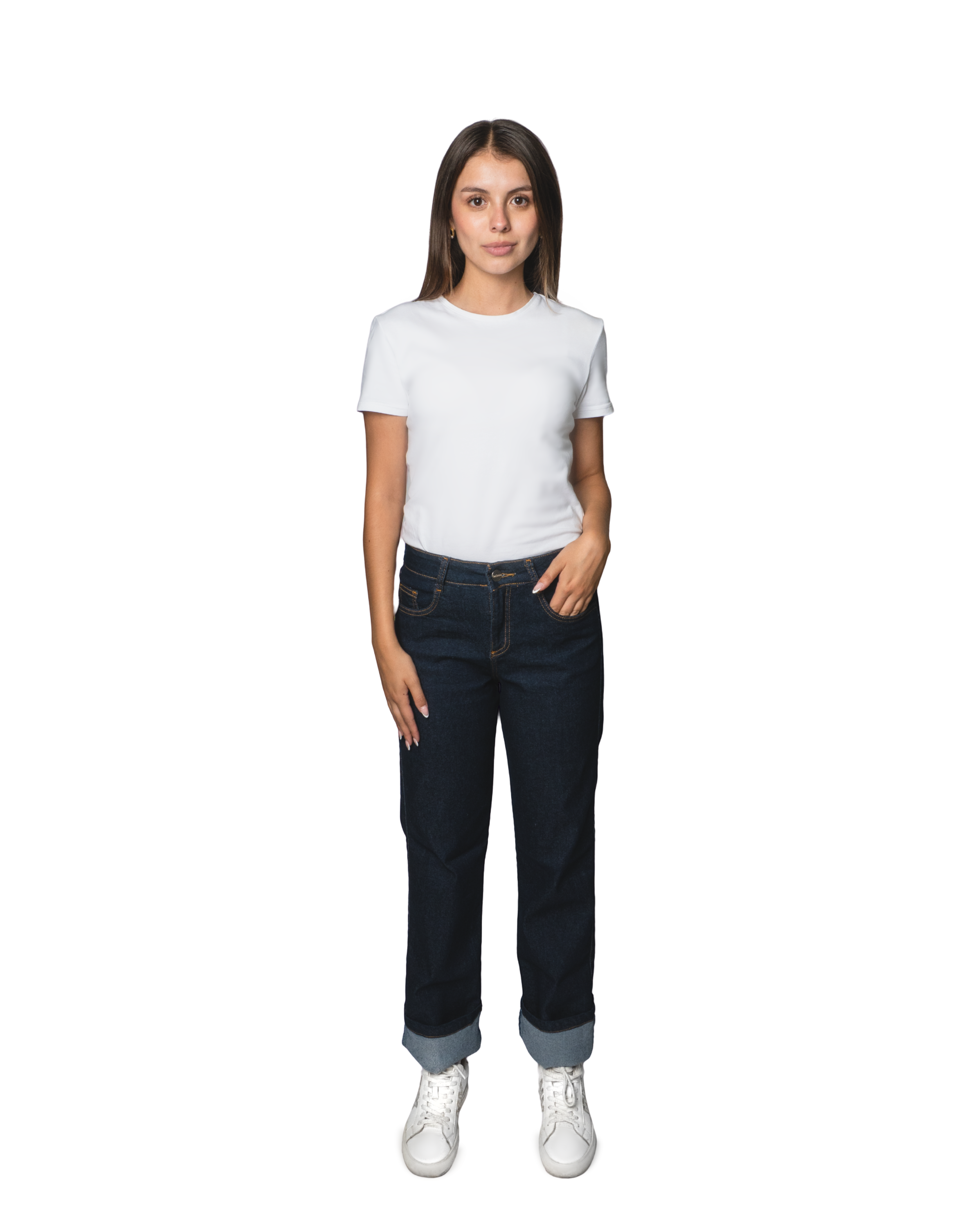 Jeans Mujer Recto Medio Corte Tradicional